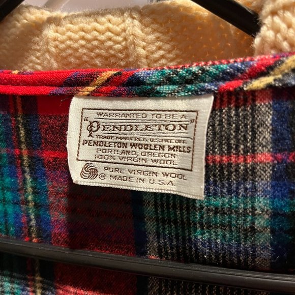 vintage 90s dress Pendleton wool tartan plaid babydoll grunge midi maxi 14 L - Picture 8 of 8